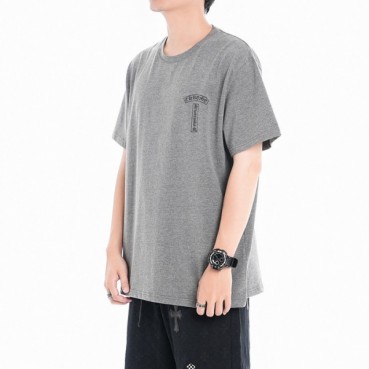 크롬하츠 남성 그레이 크루넥 반팔티 - Chrom Hearts Mens Gray Short sleeved Tshirts 