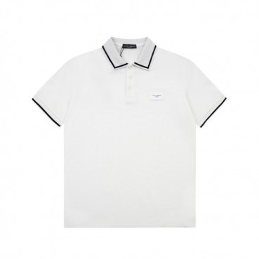 돌체앤가바나 남성 화이트 폴로 반팔티 - Dolce&Gabbana Mens White Tshirts 