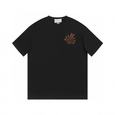 구찌 남/녀 블랙 크루넥 반팔티 - Gucci Unisex Black Short sleeved Tshirts 