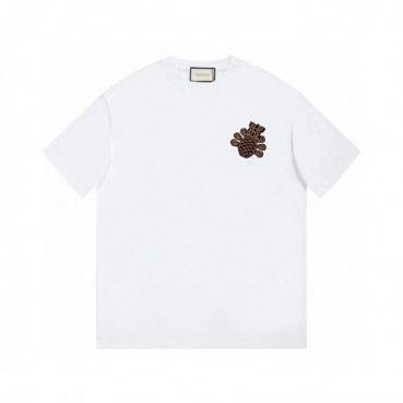 구찌 남/녀 화이트 크루넥 반팔티 - Gucci Unisex White Short sleeved Tshirts 