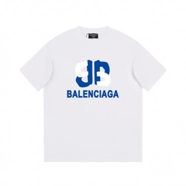 발렌시아가 남성 화이트 크루넥 반팔티 - Balenciaga Mens White Short sleeved Tshirts 