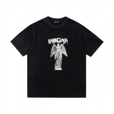 발렌시아가 남성 블랙 크루넥 반팔티 - Balenciaga Mens Black Short sleeved Tshirts 