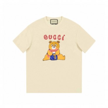 구찌 남/녀 아이보리 크루넥 반팔티 - Gucci Unisex Ivory Short sleeved Tshirts 