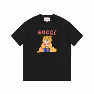 구찌 남/녀 블랙 크루넥 반팔티 - Gucci Unisex Black Short sleeved Tshirts 