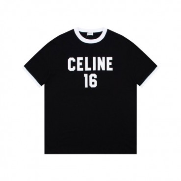 셀린느 남성 크루넥 블랙 반팔티 - Celine Mens Black Short sleeved T