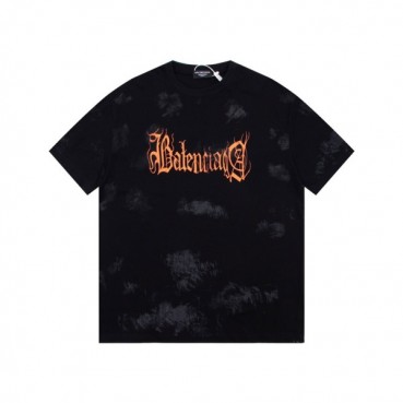 발렌시아가 남성 블랙 크루넥 반팔티 - Balenciaga Mens Black Short sleeved Tshirts 