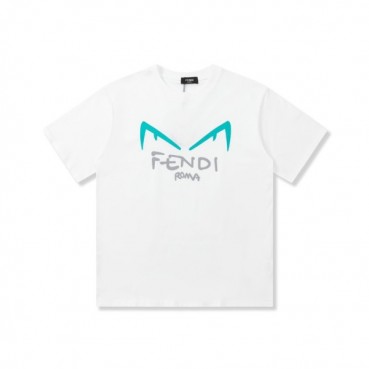 펜디 남성 화이트 크루넥 반팔티 - Fendi Mens White Short sleeved Tshirts 
