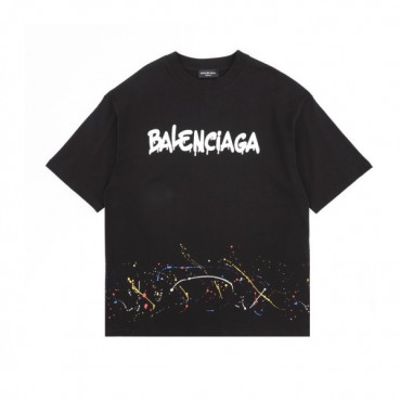 발렌시아가 남성 블랙 크루넥 반팔티 - Balenciaga Mens Black Short sleeved Tshirts 
