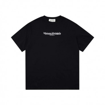 메종마르지엘라 남/녀 크루넥 블랙 반팔티 - Maison Margiela Unisex Black Tshirts 