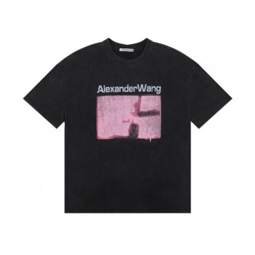 알렉산더왕 남성 블랙 반팔티 - Alexander wang Mens Black Short sleeved Tshirts 