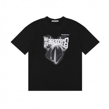 알렉산더왕 남성 블랙 반팔티 - Alexander wang Mens Black Short sleeved Tshirts 