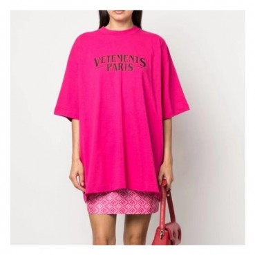 베트멍 남/녀 트렌디 핑크 반팔티 - Vetements Unisex Pink Tshirts 