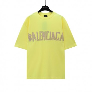 발렌시아가 남성 옐로우 크루넥 반팔티 - Balenciaga Mens Yellow Short sleeved Tshirts 