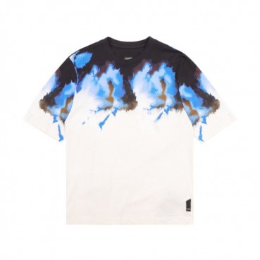 펜디 남성 화이트 크루넥 반팔티 - Fendi Mens White Short sleeved Tshirts 