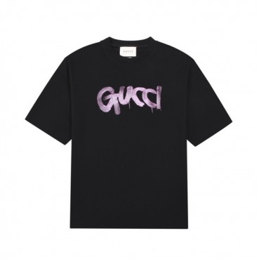 구찌 남/녀 블랙 크루넥 반팔티 - Gucci Unisex Black Short sleeved Tshirts 