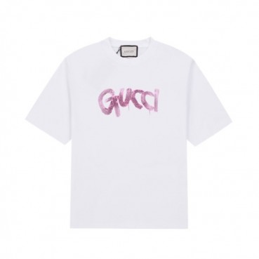 구찌 남/녀 화이트 크루넥 반팔티 - Gucci Unisex White Short sleeved Tshirts 