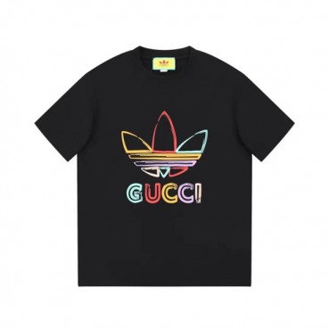 구찌 남/녀 블랙 크루넥 반팔티 - Gucci Unisex Black Short sleeved Tshirts 