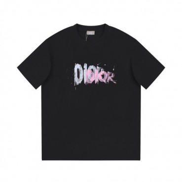 디올 남성 블랙 크루넥 반팔티 - Dior Mens Black Short sleeved Tshirts 