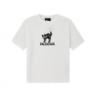 발렌시아가 남성 화이트 크루넥 반팔티 - Balenciaga Mens White Short sleeved Tshirts 