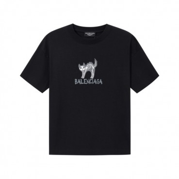 발렌시아가 남성 블랙 크루넥 반팔티 - Balenciaga Mens Black Short sleeved Tshirts 