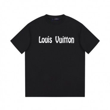 루이비통 남성 블랙 크루넥 반팔티 - Louis vuitton Mens Black Short sleeved Tshirts 