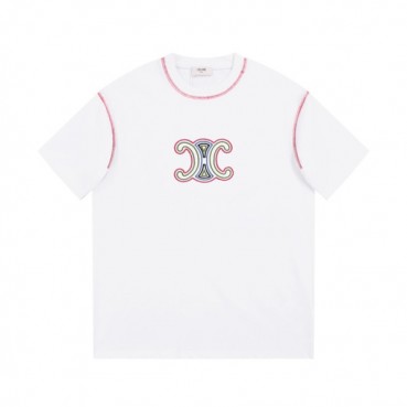 셀린느 남성 크루넥 화이트 반팔티 - Celine Mens White Short sleeved T