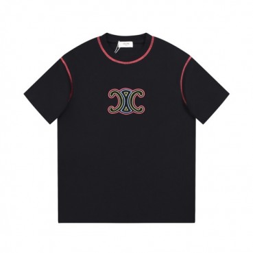 셀린느 남성 크루넥 블랙 반팔티 - Celine Mens Black Short sleeved T