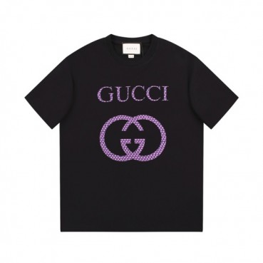 구찌 남/녀 블랙 크루넥 반팔티 - Gucci Unisex Black Short sleeved Tshirts 