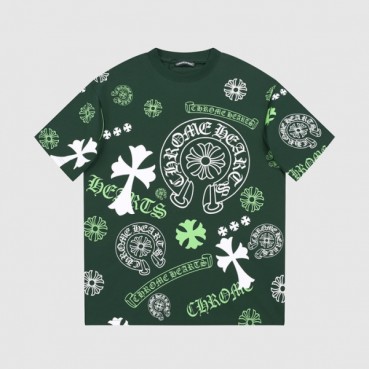 크롬하츠 남성 그린 크루넥 반팔티 - Chrom Hearts Mens Green Short sleeved Tshirts 