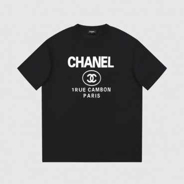 샤넬 남/녀 크루넥 블랙 반팔티 - Chanel Unisex Black Tshirts 