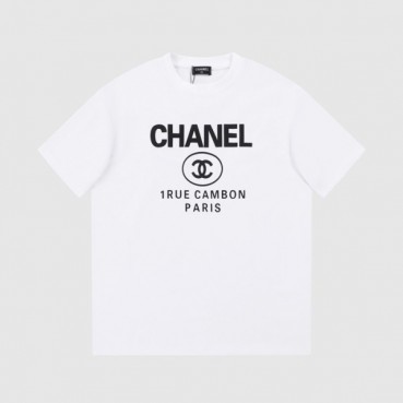샤넬 남/녀 크루넥 화이트 반팔티 - Chanel Unisex White Tshirts 