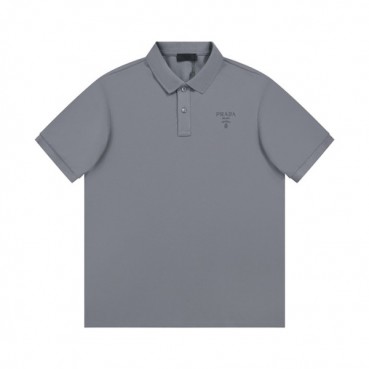 프라다 남성 그레이 폴로 반팔티 - Prada Mens Gray Short sleeved Tshirts 