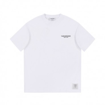톰브라운 남성 크루넥 화이트 반팔티 - Thom Browne Mens White Tshirts 