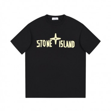 스톤아일랜드 남성 블랙 크루넥 반팔티 - Stone Island Mens Black Tshirts 