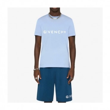 지방시 남성 크루넥 블루 반팔티 - Givenchy Mens Blue Short Sleeved Tshirts 