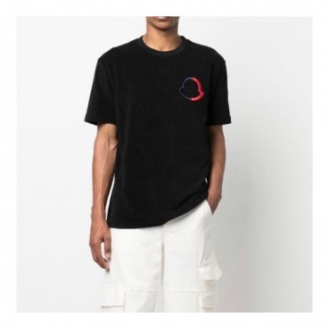몽클레어 남성 블랙 크루넥 반팔티 - Moncler Mens Black Tshirts 