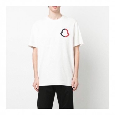 몽클레어 남성 화이트 크루넥 반팔티 - Moncler Mens White Tshirts 