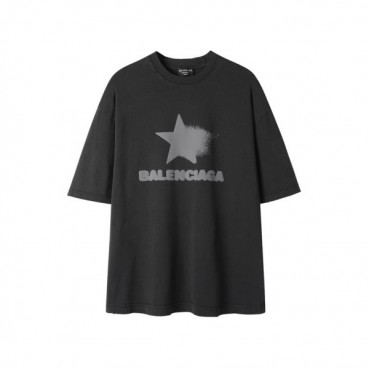 발렌시아가 남성 블랙 크루넥 반팔티 - Balenciaga Mens Black Short sleeved Tshirts 