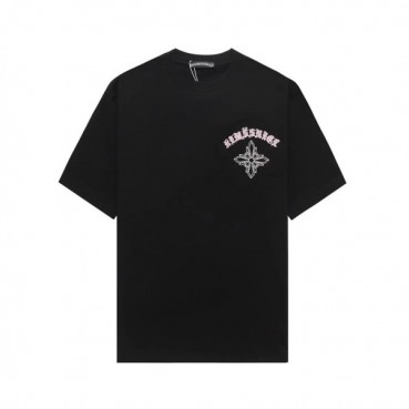 크롬하츠 남성 블랙 크루넥 반팔티 - Chrom Hearts Mens Black Short sleeved Tshirts 