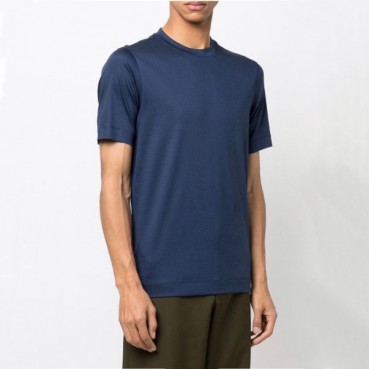 제냐 남성 블루 크루넥 반팔티 - Zegna Mens Blue Short sleeved Tshirts 