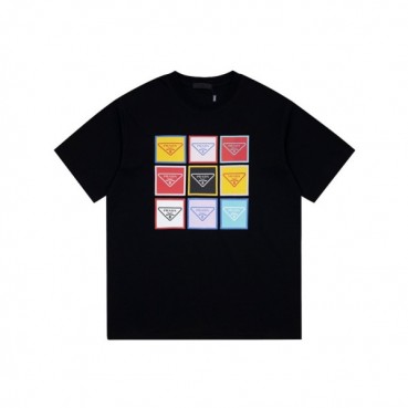프라다 남성 크루넥 블랙 반팔티 - Prada Mens Black Short sleeved Tshirts 
