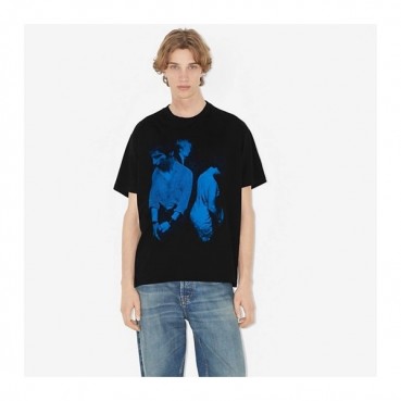 버버리 남성 블랙 크루넥 반팔티 - Burberry Mens Black Short Sleeved Tshirts 