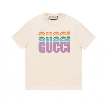 구찌 남/녀 아이보리 크루넥 반팔티 - Gucci Unisex Ivory Short sleeved Tshirts 