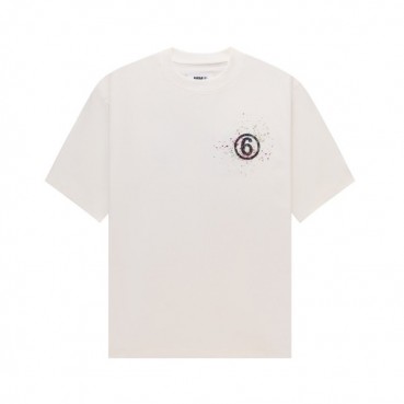 메종마르지엘라 남/녀 크루넥 아이보리 반팔티 - Maison Margiela Unisex Ivory Tshirts 