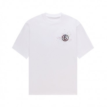 메종마르지엘라 남/녀 크루넥 화이트 반팔티 - Maison Margiela Unisex White Tshirts 