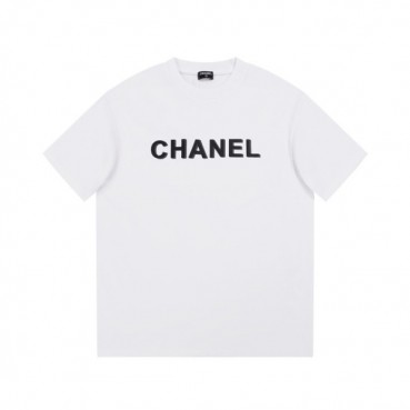 샤넬 남/녀 크루넥 화이트 반팔티 - Chanel Unisex White Tshirts 