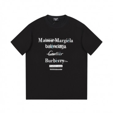 메종마르지엘라 남/녀 크루넥 블랙 반팔티 - Maison Margiela Unisex Black Tshirts 