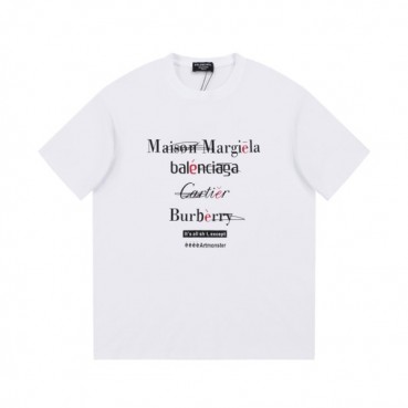 메종마르지엘라 남/녀 크루넥 화이트 반팔티 - Maison Margiela Unisex White Tshirts 