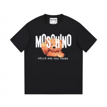 모스키노 남/녀 크루넥 블랙 반팔티 - Moschino Unisex Black Tshirts 