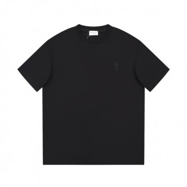 입생로랑 남성 블랙 크루넥 반팔티 - Saint laurent Mens Black Short sleeved Tshirts 
